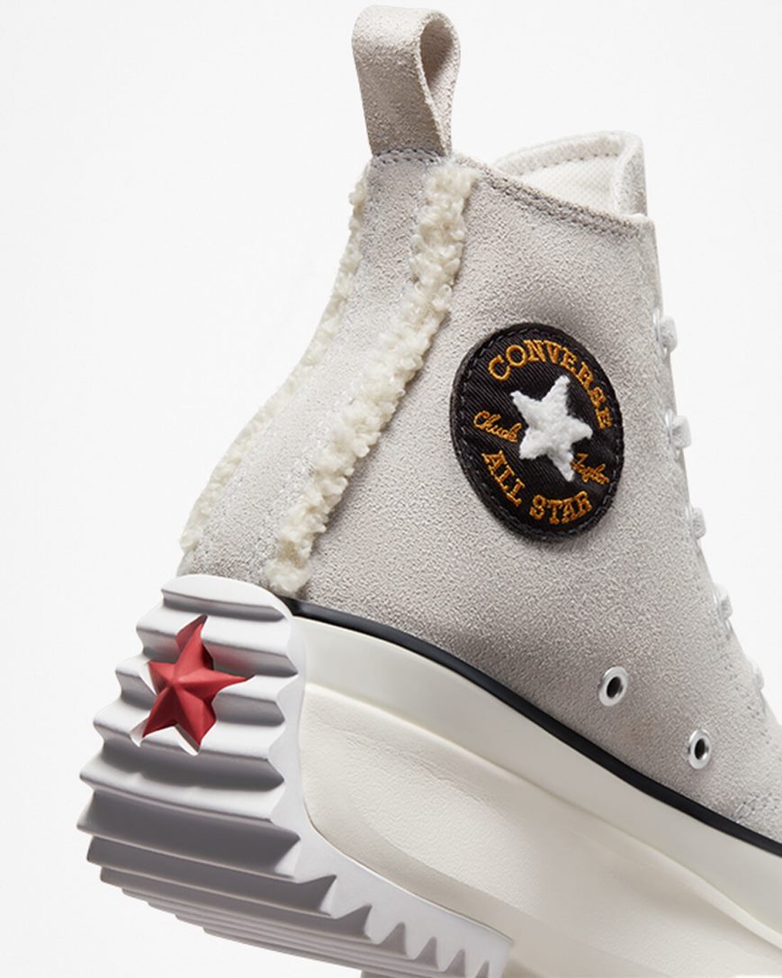 Dámské Boty Vysoké Converse Run Star Hike Sherpa Trim Šedé Černé | CZ LHIW16